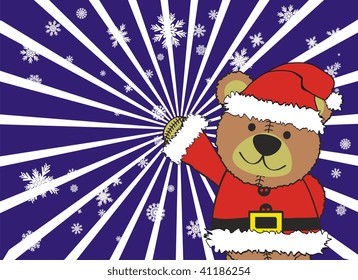 christmas teddy background in vector format