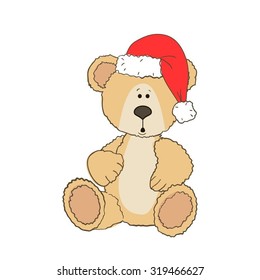 Christmas Teddy bear isolated on a white background