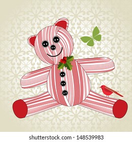 Christmas teddy bear toy  background pattern