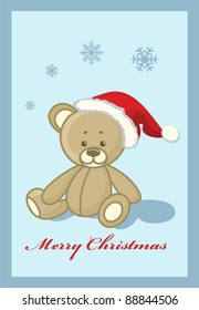 Christmas teddy bear vector