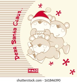 christmas teddy bears greeting