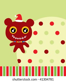 christmas teddy doodle
