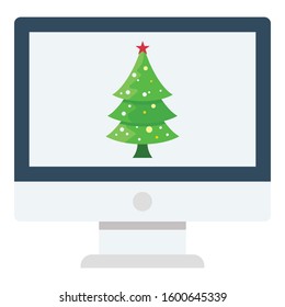 
Christmas Television Vector icon which can be easily modified or edit
