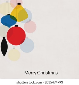 Christmas template with decorations, xmas and new year balls card