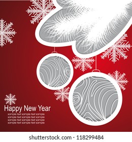 Christmas template frame design for greeting card. vector illustration