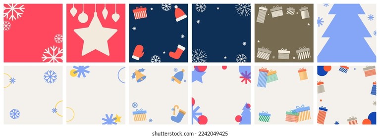 colección de plantillas de Navidad. marcos de Navidad.