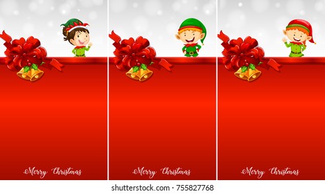 Christmas templates with elves