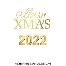 Christmas text 2022. Vector illustration. Happy new year greeting card.