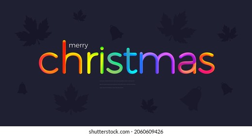Christmas text design with colorful line