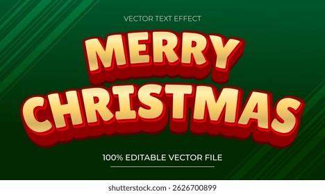Navidades Efecto de texto Efecto de texto editable Navidades de felicidad rojo y amarillo
