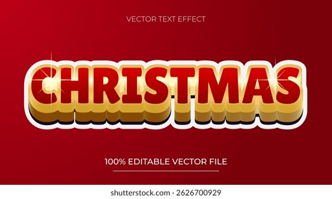 Christmas Text Effect Merry christmas background with Gold text effect