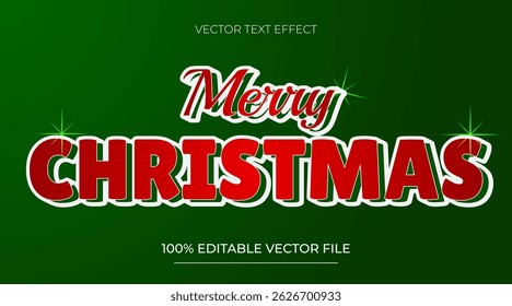 Christmas Text Effect Merry christmas background with Gold text effect