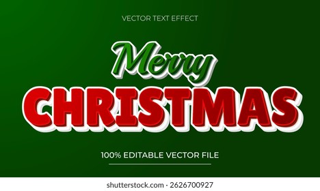 Navidades Efecto de texto Navidades alegres Efecto de texto Rojo y verde