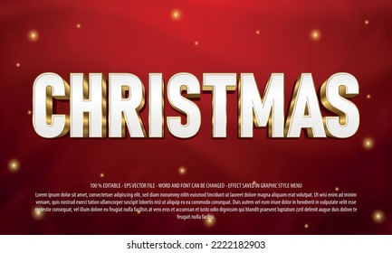 Christmas text effect template with 3d style use for logo and business brand