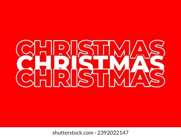 Efecto de texto navideño en color blanco. Fondo rojo