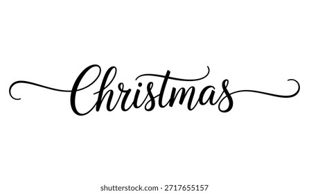 Texto de Natal com fonte cursiva preta elegante