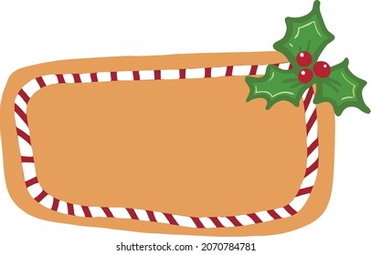 marco de texto de navidad con holly