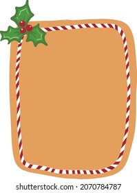 christmas text frame with holly