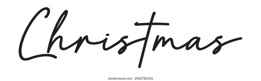 Christmas text on white background.