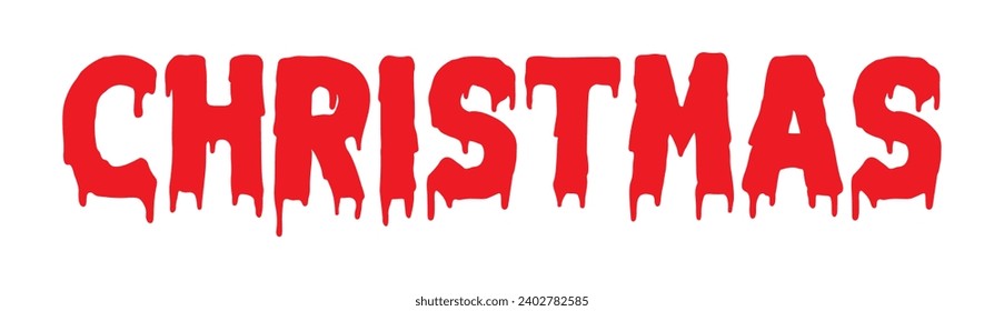 Christmas text on white background.