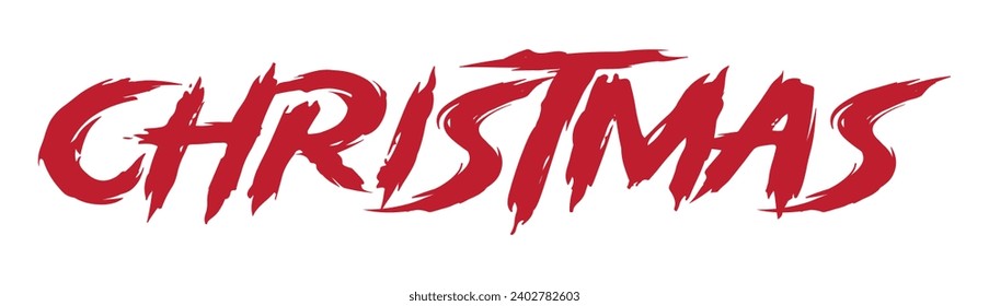 Christmas text on white background.