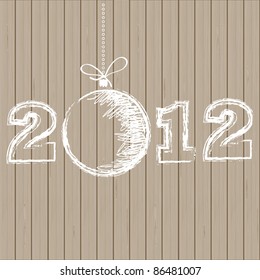 Christmas text on the wooden wall
