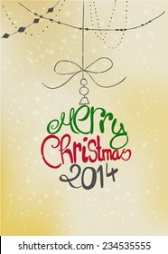 Christmas text ornament vector illustration