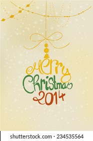 Christmas text ornament vector illustration