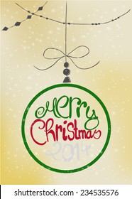 Christmas text ornament vector illustration