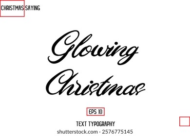 Christmas Text Saying Cursive Typography Lettering Glowing Christmas