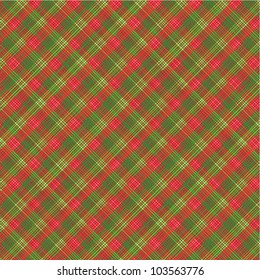 Christmas textile red and green plaid background (wallpaper, or scrapbook paper), plus seamless pattern included in swatch palette (pattern fill expanded)