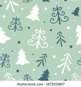 Textura navideña con árboles bonitos. Fondo de escritorio de Navidad. Vector