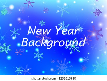 Christmas Texture with Delicate Snowflakes and Shiny Lights. Festive Background for Christmas Decoration, Brochure, Cover. Vertical A4 Vector Background.