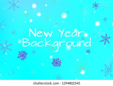 Christmas Texture with Delicate Snowflakes and Shiny Lights. Festive Background for Christmas Decoration, Wrapping, Paper. Vertical A4 Vector Background.