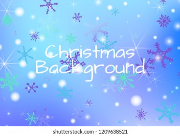 Christmas Texture with Lovely Snowflakes and Shiny Lights. Festive Background for Christmas Decoration, Wrapping, Paper. Vertical A4 Vector Background.