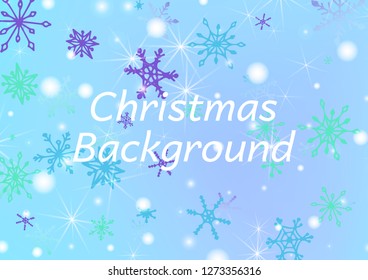 Christmas Texture with Lovely Snowflakes and Shiny Lights. Festive Background for Christmas Decoration, Textile, Paper. Vertical A4 Vector Background.