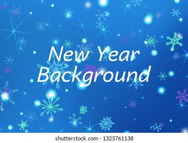 Christmas Texture with Lovely Snowflakes and Shiny Lights. Festive Background for Christmas Decoration, Cloth, Dress. Vertical A4 Vector Background.