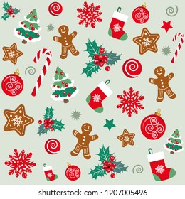 Christmas texture, new year background, holiday pattern, vector illustration