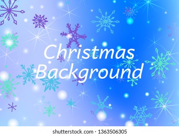 Christmas Texture with Pretty Snowflakes and Shiny Lights. Festive Background for Christmas Decoration, Cloth, Dress. Vertical A4 Vector Background.