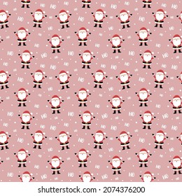 Christmas texture with Santa Claus. Seamless pattern. Vector