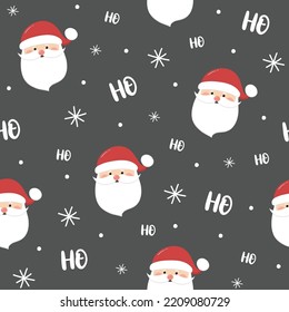 Christmas texture with Santa Claus. Seamless pattern. Vector