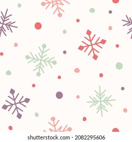 Christmas texture with snowflakes. Seamless pattern. Vector