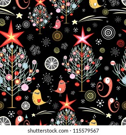 Christmas texture with Christmas trees