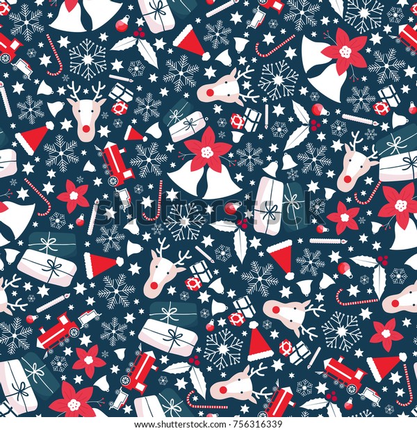 Christmas Texture Vector Seamless Stock Vector Royalty Free 756316339