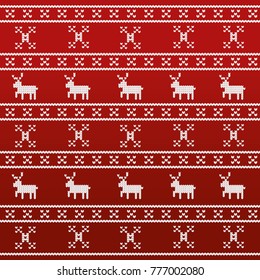 Christmas texture. Vintage sweater. Vector illustration.