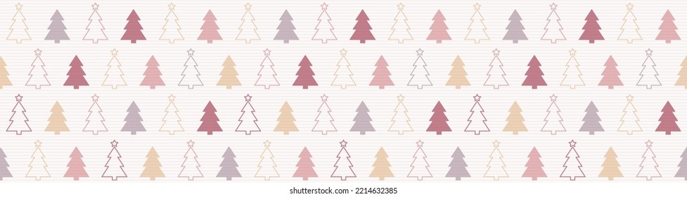 Textura navideña con árboles de Navidad. Fondo con decoración. Cabecera panorámica. Vector