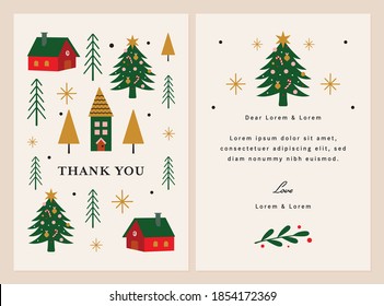 Christmas Thank You Template Illustration.
