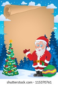 pergamino temático de Navidad 1 - ilustración vectorial.