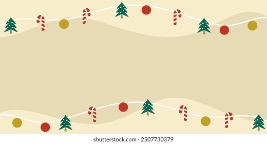 Christmas theme background with empty area for text, aesthetic christmas background with several elements