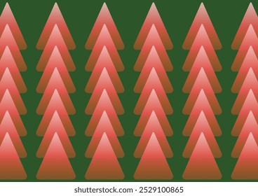 Patrón de fondo de tema de Navidades en color verde y rojo. Patrón de triángulo como árbol en color rojo degradado. Uso para el fondo, el Fondo de pantalla, la tarjeta, la cubierta o la decoración